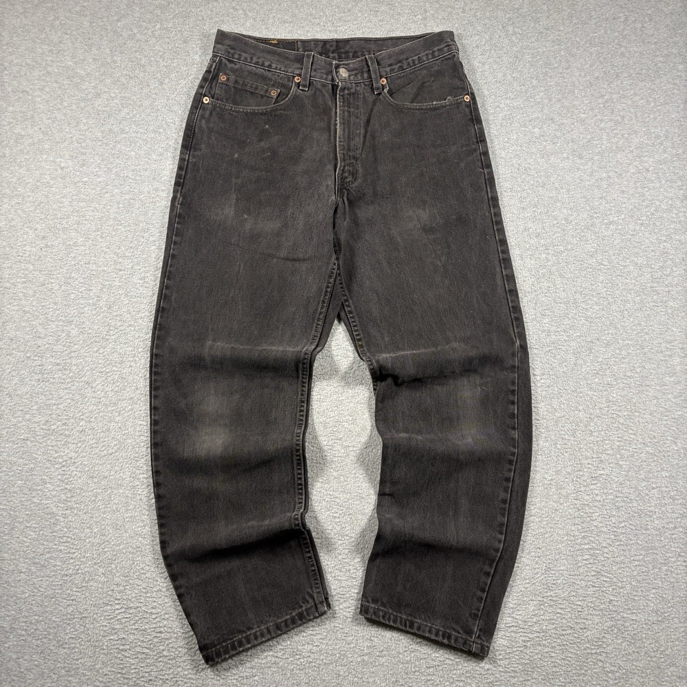 Vintage 90s Levis 550 Black Jeans 32x30 Washed Faded Made In USA Mens Grunge